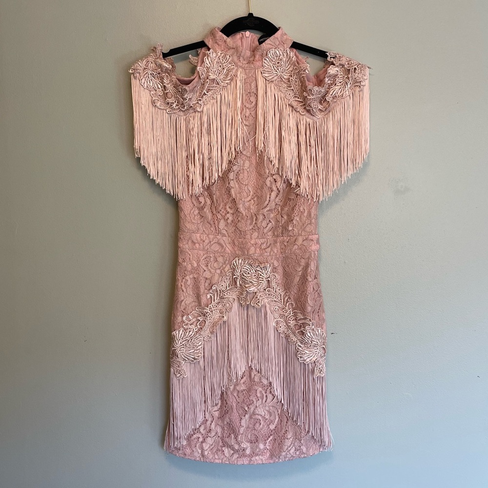 Pretty Little Thing Pink Fringe Dress
